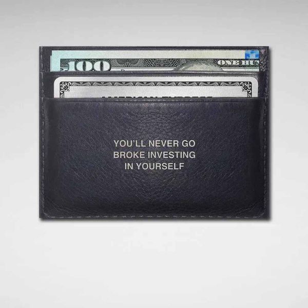 Картина на холсті для мотивації Гаманець Never go broke 53 фото