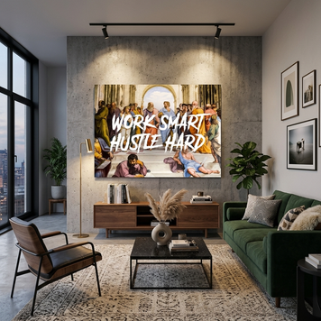 Картина на полотні на стіну в офіс для мотивації Філософи Work smart hustle hard 1144 фото