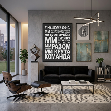 Картина на полотні на стіну для мотивації для офісу Крута команда 3632 фото