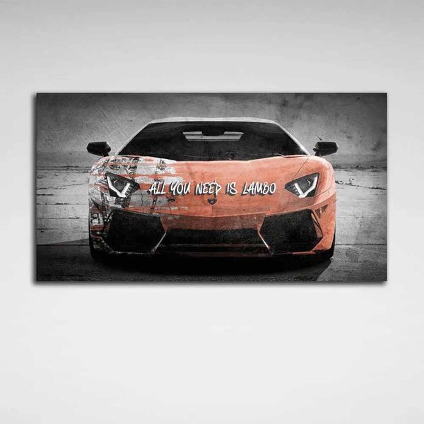 Картина на холсті для мотивації All you need is Lambo 119 фото