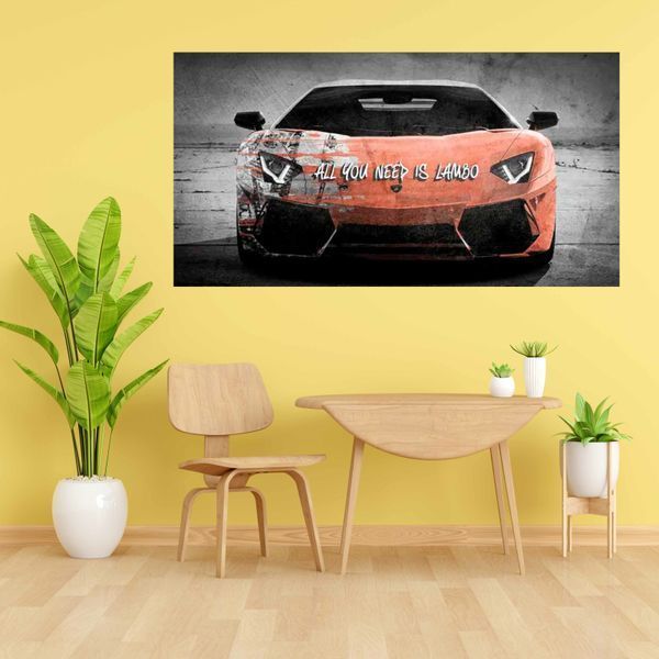 Картина на холсті для мотивації All you need is Lambo 119 фото