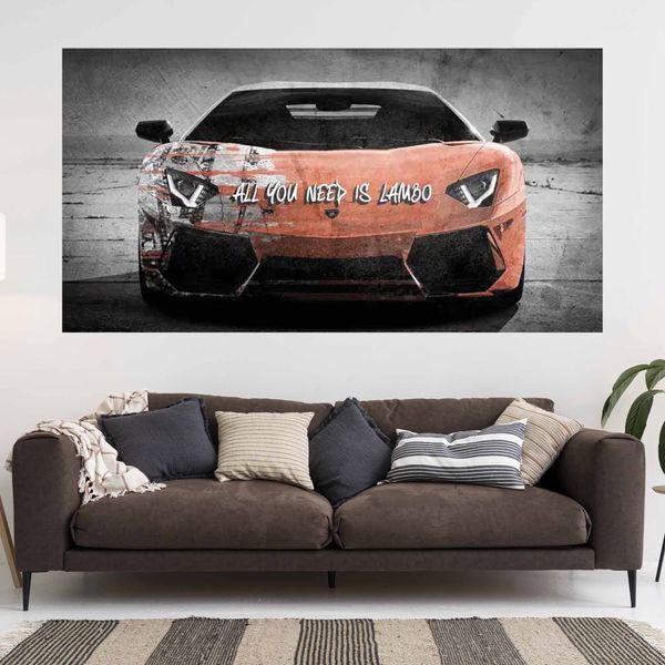 Картина на холсті для мотивації All you need is Lambo 119 фото