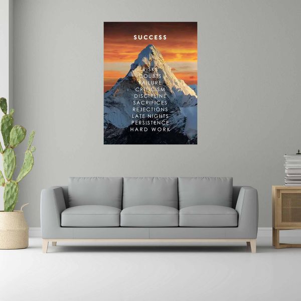 Картина на холсті для мотивації Success mountain 111 фото