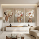 Картина на полотні інтер'єрна у вітальню модульна Дівчата з квітами на голові на бежевому тлі 3720 фото 4