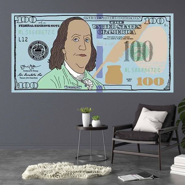 Картина на полотні на стіну для мотивації для офісу 100 доларів намальовані 3332 фото
