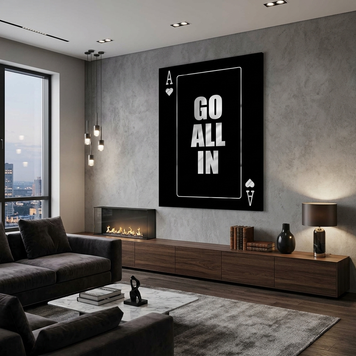 Картина на холсті для мотивації All in silver 274 фото