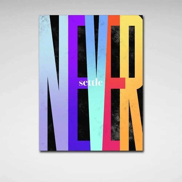 Картина на холсті для мотивації Never settle 90 фото