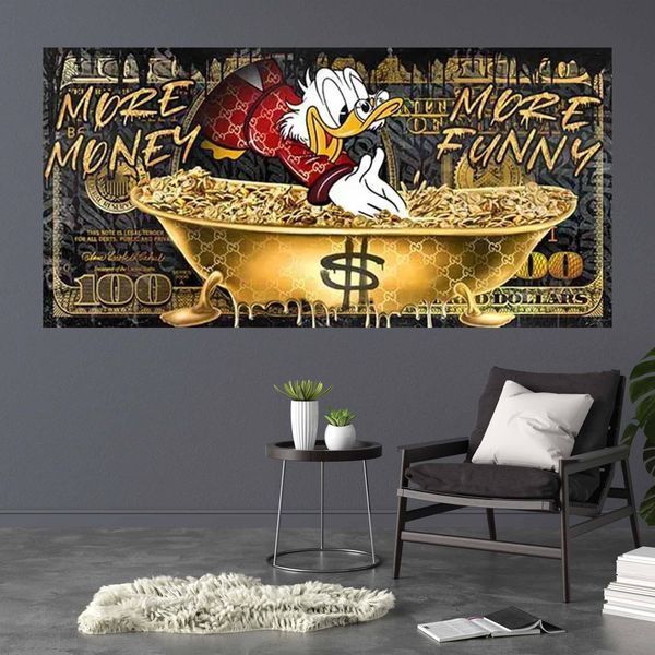 Картина на полотні для мотивації для офісу Скрудж more money more funny 3240 фото