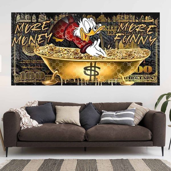 Картина на полотні для мотивації для офісу Скрудж more money more funny 3240 фото