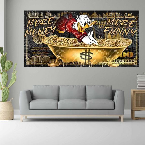 Картина на полотні для мотивації для офісу Скрудж more money more funny 3240 фото