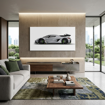 Картина на полотні на стіну машина Koenigsegg Jesko біла 3301 фото