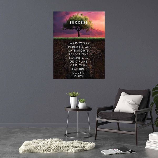 Картина на холсті для мотивації Success tree 110 фото