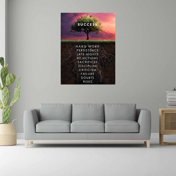Картина на холсті для мотивації Success tree 110 фото
